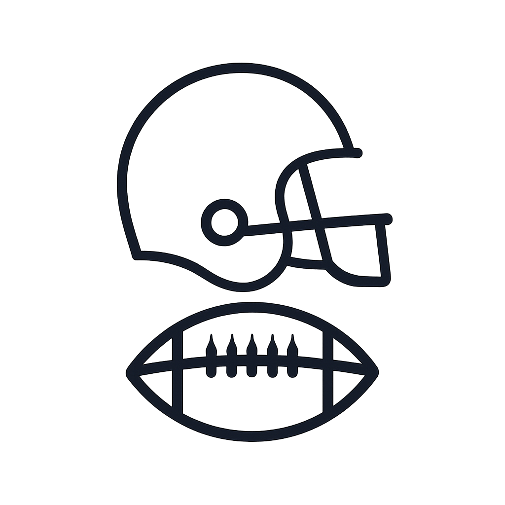 A football helmet and a football